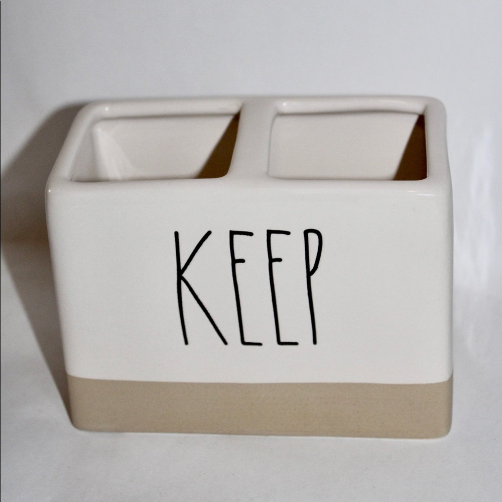 RAE DUNN KEEP Clay bottom bathroom organizer NEW - Picture 9 of 10
